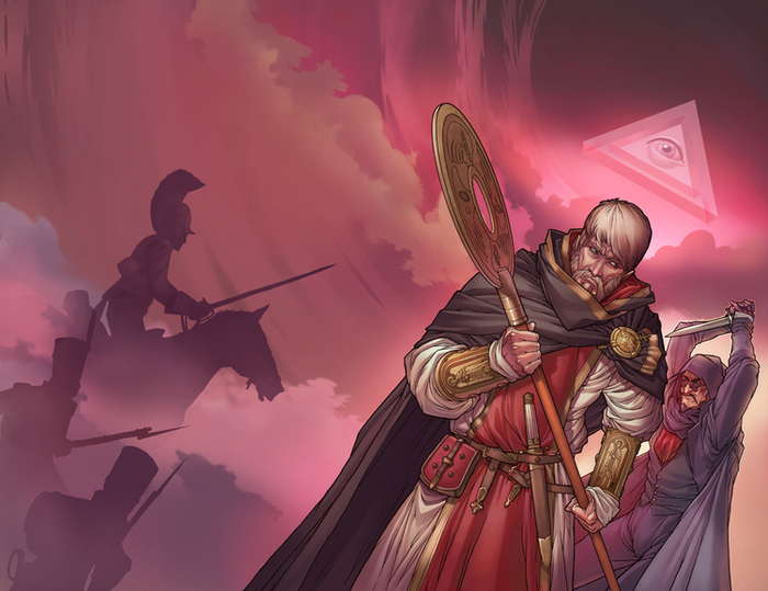 Иллюстрация Инок в стиле комикс | Illustrators.ru