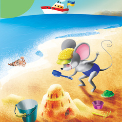 мышонок на пляже