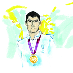 Олимпийский чемпион - иллюстрация для журнала