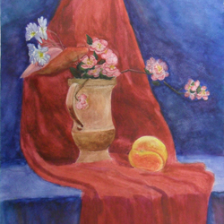 still life with peach