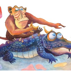 Иллюстрация к детской авторской книжке "Жил-был крокодил"