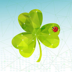Ladybug on a clover leaf