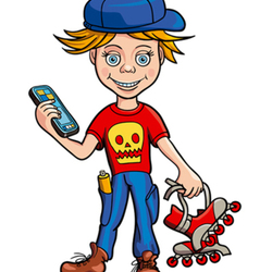 Персонаж школьник. Векторная графика.