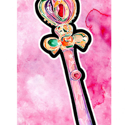 Spiral Heart Moon Rod