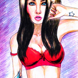 Портрет цветными карандашами