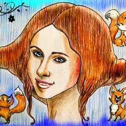 Портрет цветными карандашами