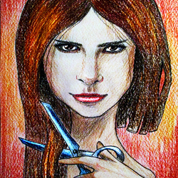 Портрет цветными каранадашами