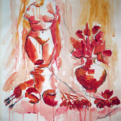 Этюд с гипсовой фигурой