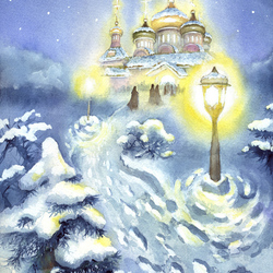 Зима. Иллюстрация к книге Е.Н.Опочинина "Подаяние нищего" 