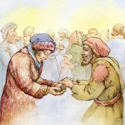 Иллюстрация для обложки к книге Е.Н.Опочинина "Подаяние нищего" 