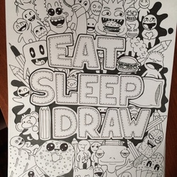 Doodle ''Eat Sleep Draw'' by Natalia Pokrovskaya 