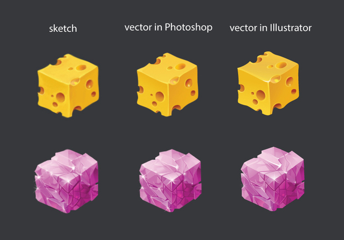 Photoshop vectors. Vectorial Photoshop objects.