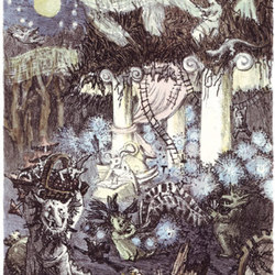 Иллюстрация к сказке Х.К. Андерсена "Волшебный холм"