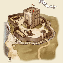 Замок, 10 век. Tour (каменный донжон)