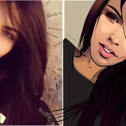 портрет по фото, брюнетка