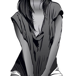 портрет по фото, девушка в футболке