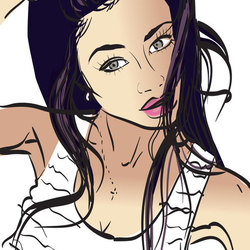 портрет по фото, брюнетка