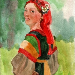 Девушка в народном костюме