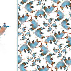 Pattern Design/ "Blue funny Chiken"