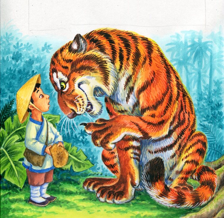 Сказки про людей и зверей. Сказки с тигром. Сказочный тигр. Тигр и лиса китайская сказка. Тигренок сказочный.