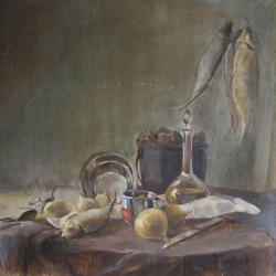 Натюрморт с вяленой рыбой