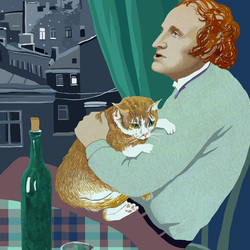 Иосиф Бродский с котиком