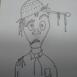 лапша сотрудника любимому начальнику. карикатура