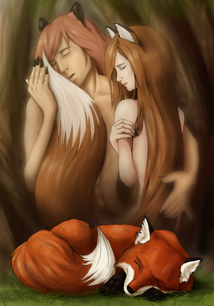 Рыжая лиса во сне. Две лисы в обнимку. С лисой в обнимку. Спящие лисы.