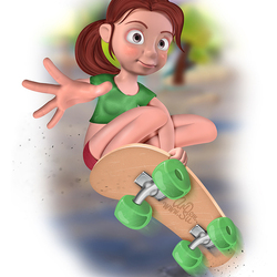 Girl with skateboard