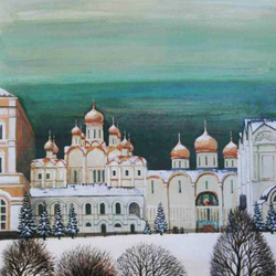 Вид Московского Кремля зимой