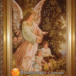 Картина янтарная Ангел с детьми