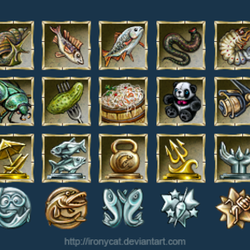 Сет иконок для игры "Рыбалка"