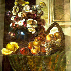 "Цветы и фрукты на столе"