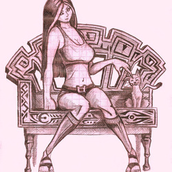 Девушка и кот