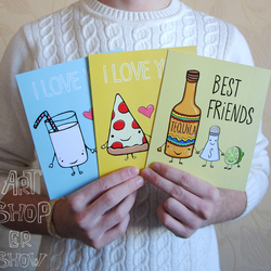 Нарисовал прикольные открытки