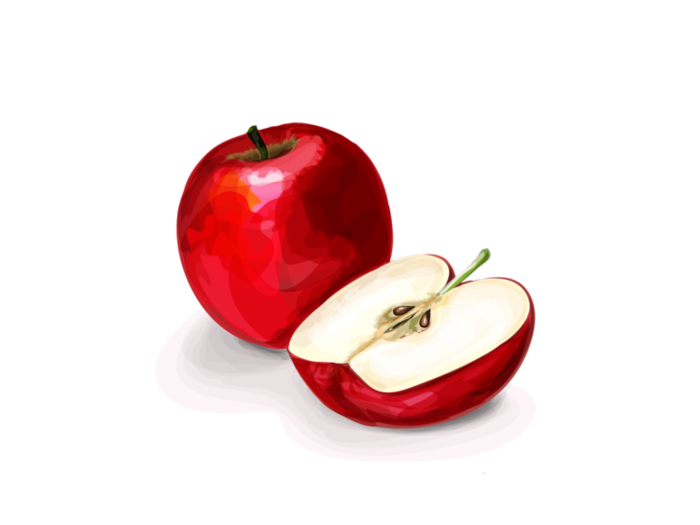 Половинка есть у яблока. Красное яблоко в разрезе. Четвертинка яблока. Половинка яблока. Красное разрезанное яблоко.
