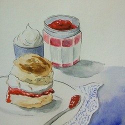 Morning scones with jam