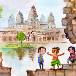 Ми и Мо в Камбодже (Ангкор Ват)