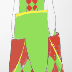 Эскиз костюма для аниматора "Клоун"