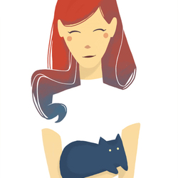 девочка с котом
