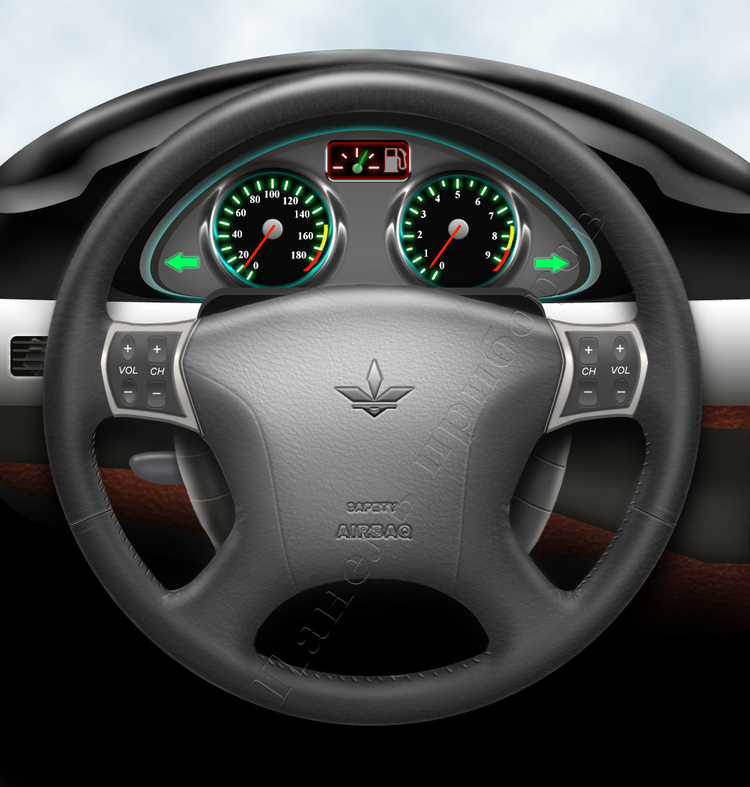 Нарисованная панель приборов