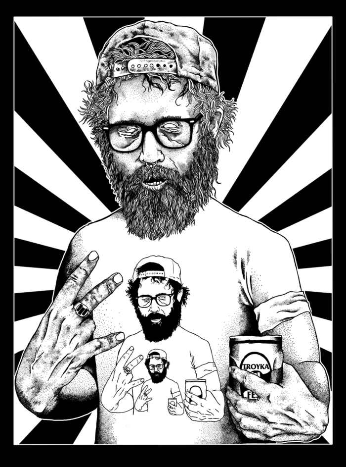 Иллюстрация Тройка в стиле графика | Illustrators.ru