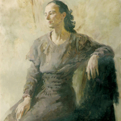 Портрет женщины в сиреневом