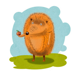 Ёжик с яблоком