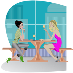 Подруги в кафе