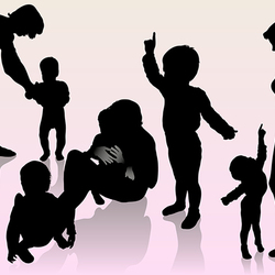 Мама и сынок. Силуэты