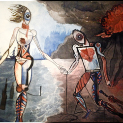 Всё ровно любовь моя тяжкая гиря, ведь висит на тебе куда б не бежала б, дай хоть в последнем крике 