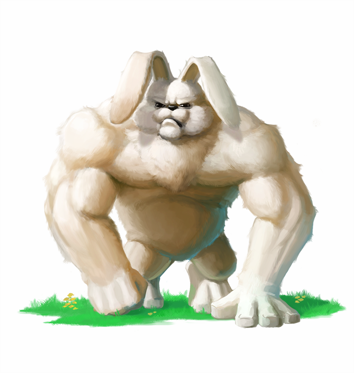 Кролик качок. Накаченный заяц. Кролик с мускулами.