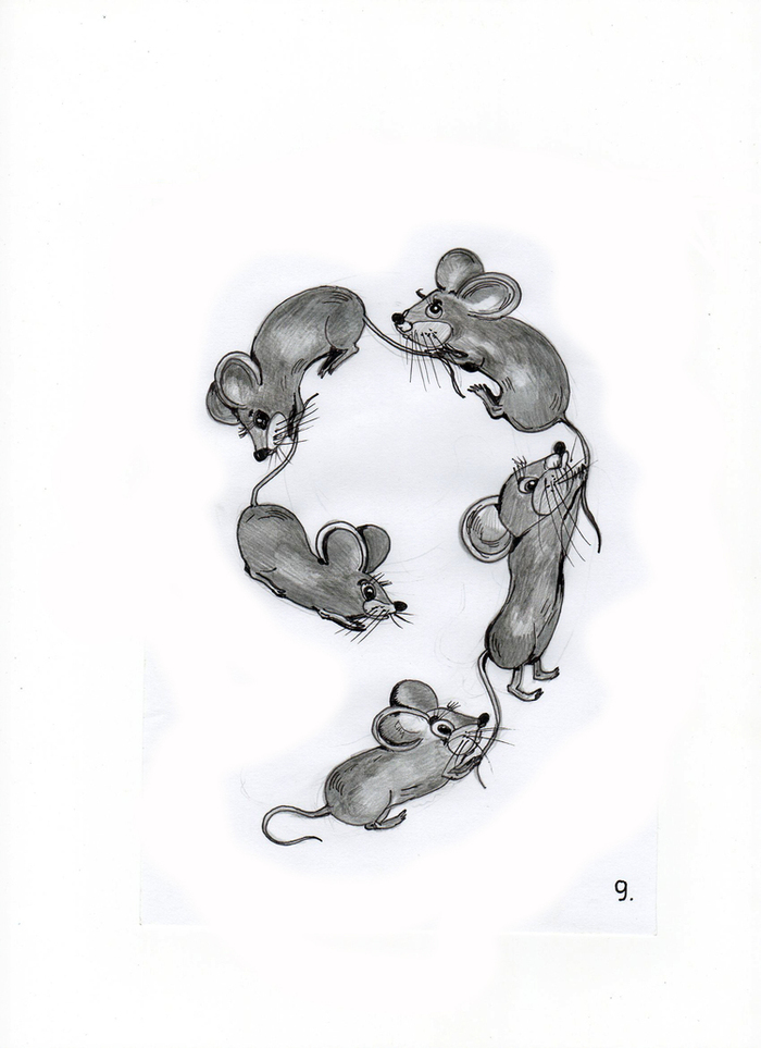 Шесть мышей. Мышка иллюстрация. Шесть мышат.