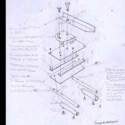аксонометрический чертеж приспособления пиления под угол.